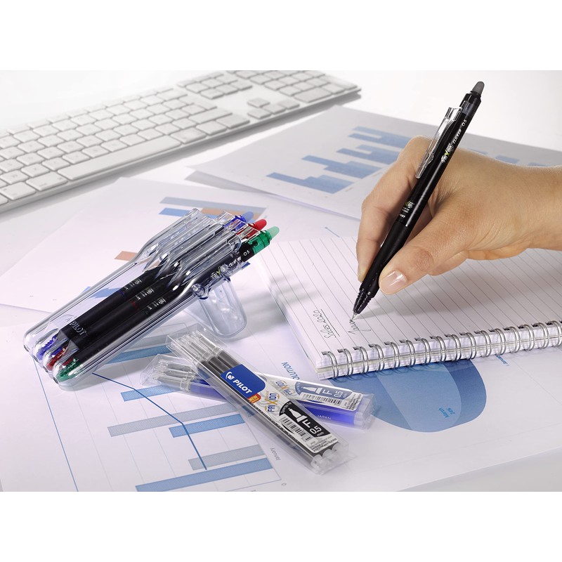 Pilot Set of 5 Frixion Point Clicker Rollerball Pens 0.5