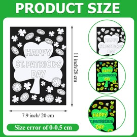 Zhanmai 30 Pcs St. Patrick's Day Coloring Posters St. Patrick's Day DIY Crafts Bulk Color Your Own Shamrock Irish Elf Hat Posters DIY Crafts for St. Patrick's Party School Activities