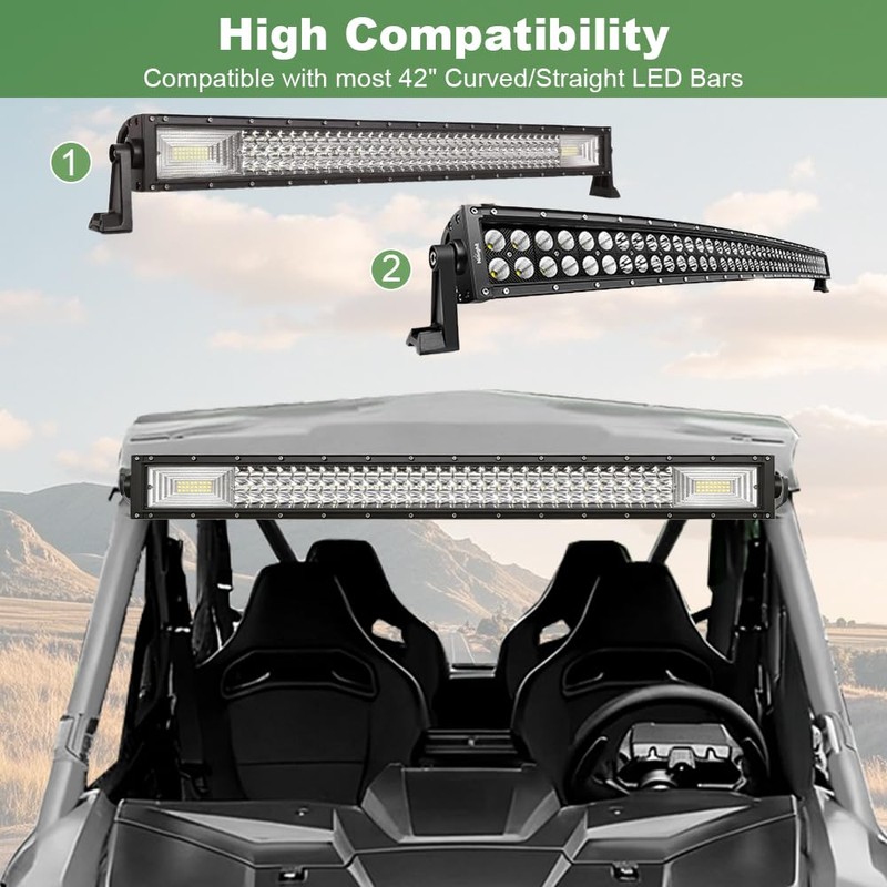REARACE 42" LED Light Bar Brackets Fit for Talon 1000X/1000R