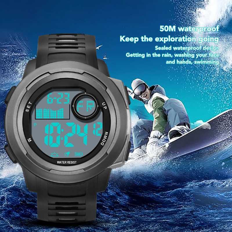 Men Digital Sports Watch Outdoor Sports Electronic Watch Shock Resistant