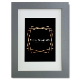 Alison Kingsgate Grey A4 Picture Frames With Mount For A5 Image Size, A4 Certificate With Clear Perspex Sheet & Wall Mounted, Hook to Hang Portrait or Landscape (Dark Grey)