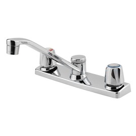 Price Pfister Pfirst Series Kitchen Faucet 2-Handle Chrome, Metal Handles with Sprayer, G1351000