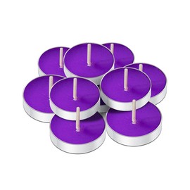 10 Pack Tea Candles Wedding Party and Home Decoration Votive Parties Tealight Small Wishing Bulk with 1.5-2 Hours Extended Burn Time Mini for Birthday Emergency Family (Purple)