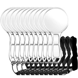 Homgaty 10 Pcs Magnifying Glass for, 10X 5X Mini Handheld Magnifier, Small Magnify Glasses Lens with 10 Lanyard for School Outdoor Explorer, Science Observation and Seniors Reading