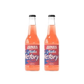 Jones Soda Co. Special Release Nuka Cola Victory | Fallout Merchandise | Cane Sugar Soda | Craft Soda Pop | Soda Soft Drinks | Glass Bottle Soda | Peach & Mango Flavor | (2 Bottles)