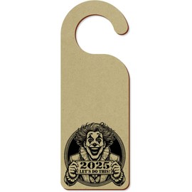 'Clown New Year 2025' 200mm x 72mm Door Hanger/Sign (DH00045442)