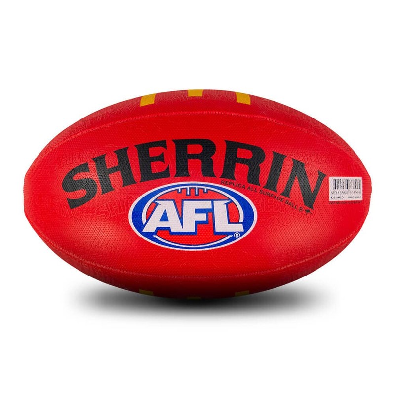 Sherrin AFL Replica All Surface Football, Red, Size 5
