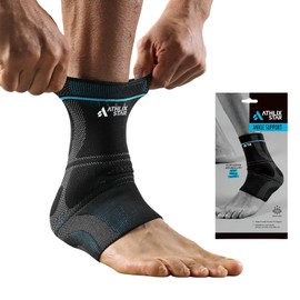 Ankle Compression Sleeve for Women & Men – Breathable Ankle Support for Plantar Fasciitis, Achilles Tendonitis & Sprains – Elastic Compression Brace for Sports, Running (XL)