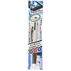 ナカトシ産業 タッチペン付3色油性ボールペン0.7芯10入 (銀・メタリックブルー各5本)
