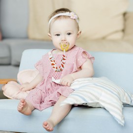 Smlpuame Dummy Clips Girl,8 Pack BPA Free Soother Chain,Pacifier Holder Clips for Teether Toy,Baby Dummy Strap Clip Universal Design Fit All Pacifiers Baby Teething Toys,Newborn Baby Gift