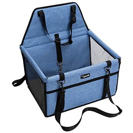 Lyricalife Pet Car Seat, Sturdy Reinforced Structure, Shortened Leash with Metal Snap Hook, Loops for Seat Belt, Waterproof Thick Soft Fleece Pad, Ideal for Puppy and Small Pets