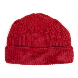 Leuchtfeuer Strickwaren WALFÄNGER 323 Short Beanie Chunky Knit Made in Germany, red, Einheitsgröße