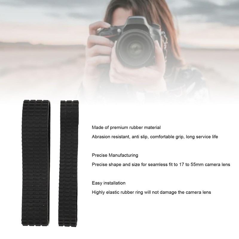 Lens Zoom Grip Rubber Ring Replacement Part with Camera Grip