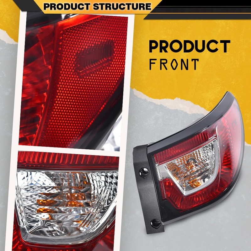 G-PLUS Right Tail Light Assembly Rear Lamp w/Bulbs,Fit For Chevy