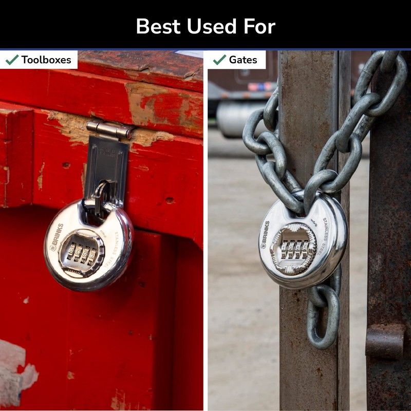 BRINKS – Heavy Duty Combination Padlock – 80mm Chrome Plated