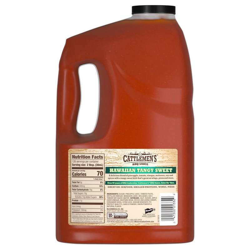 Cattlemen's Hawaiian Tangy Sweet BBQ Sauce, 1 gal