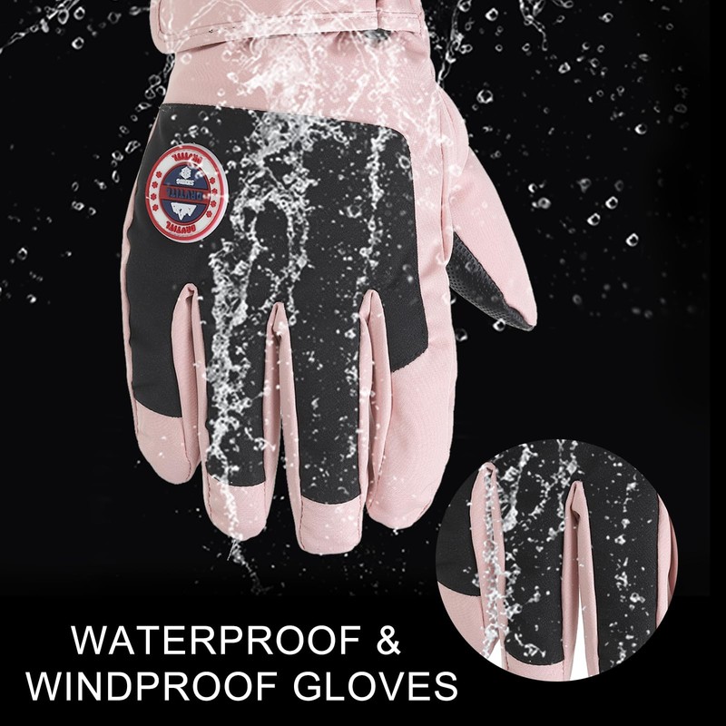 PATIKIL Winter Ski Snow Gloves, 1 Pair Waterproof Winter Warming
