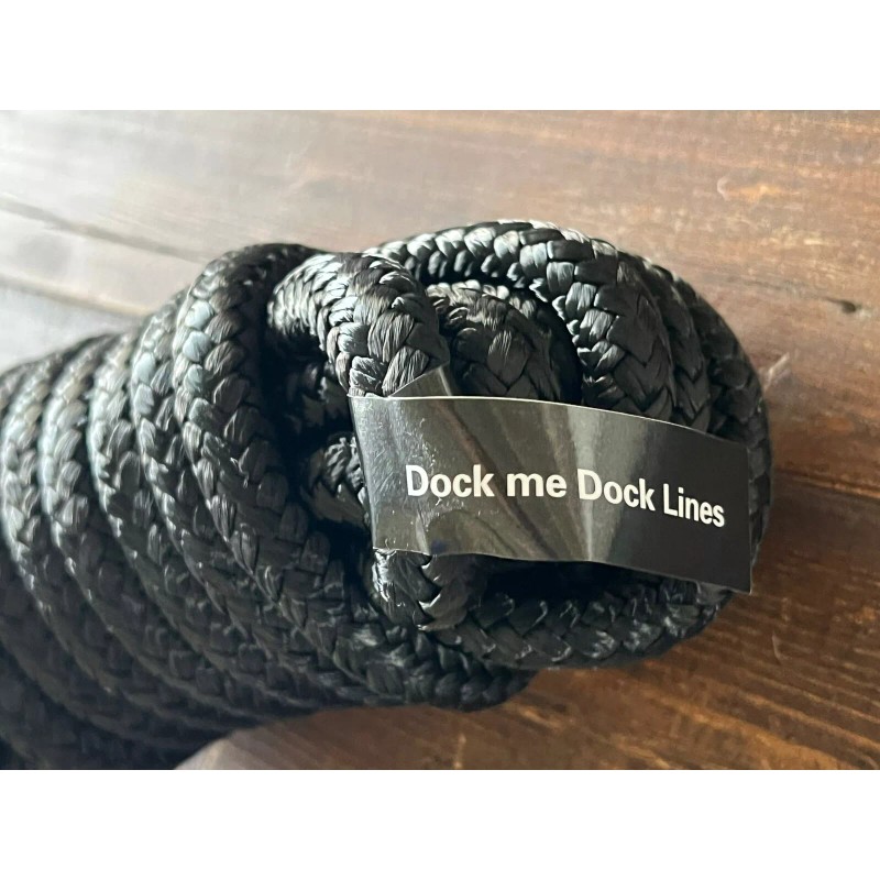 Dock Me Dock Lines 4 Pack Black 1/2 Inch 15FT