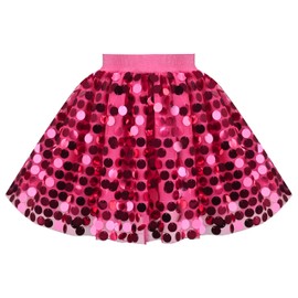 Girls Purple Mermaid Sparkling Sequin Tutu Party Ballet Dance Skirt Size 86-134, Pink Sequin