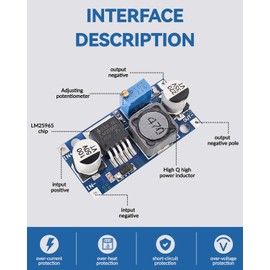 Seloky 5 Pack LM2596 DC to DC Buck Converter 3.0-40V to 1.5-35V Adjustable Voltage Regulator Electronic Voltage Stabilizer Power Supply Step Down Module