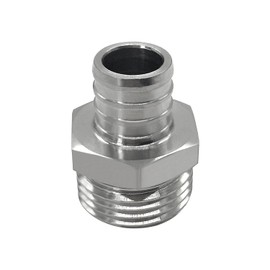 Fitvell Stainless Steel Garden Hose Adapter Fitting 3/4" PEX Barb and 3/4" GHT Male Connector