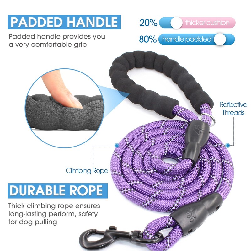 BAAPET 2/4/5/6 FT Dog Leash with Comfortable Padded Handle and