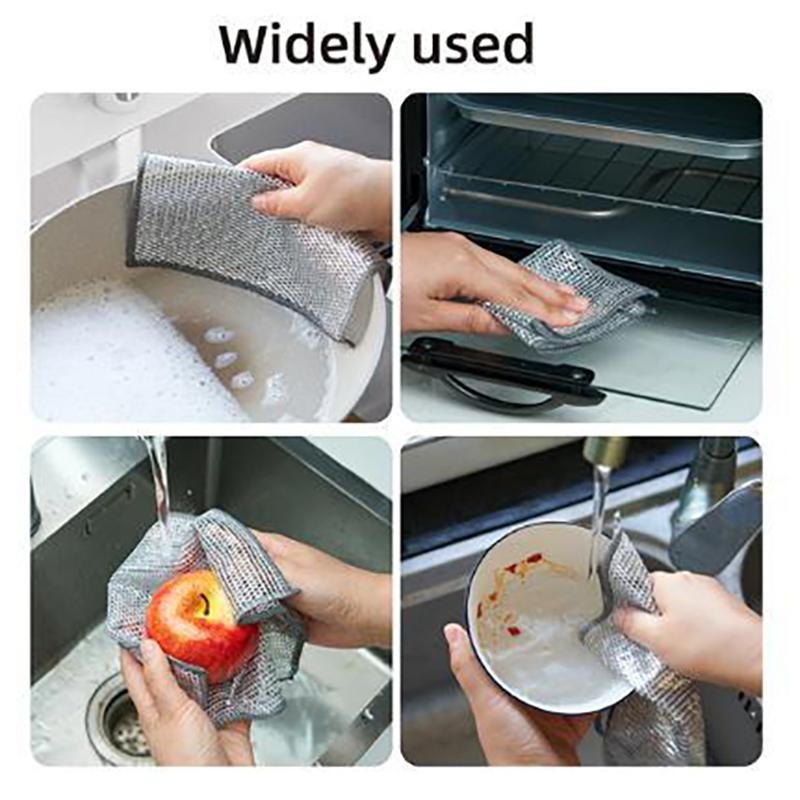 20 Counts single layer Dishwashing Rags，Multipurpose Non-Scratch Wire Dishcloths for