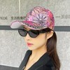 Bling Baseball Caps for Women, Rhinestone Summer Flower Baseball Hat,