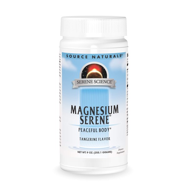 Source Naturals Serene Science Magnesium Serene Tangerince Flavored, Peaceful Body, 9 Ounces