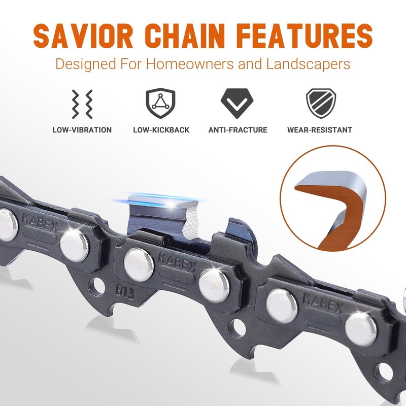 Savior 3Pack 20 Inch Chainsaw Chain 3/8" Pitch .050" Gauge