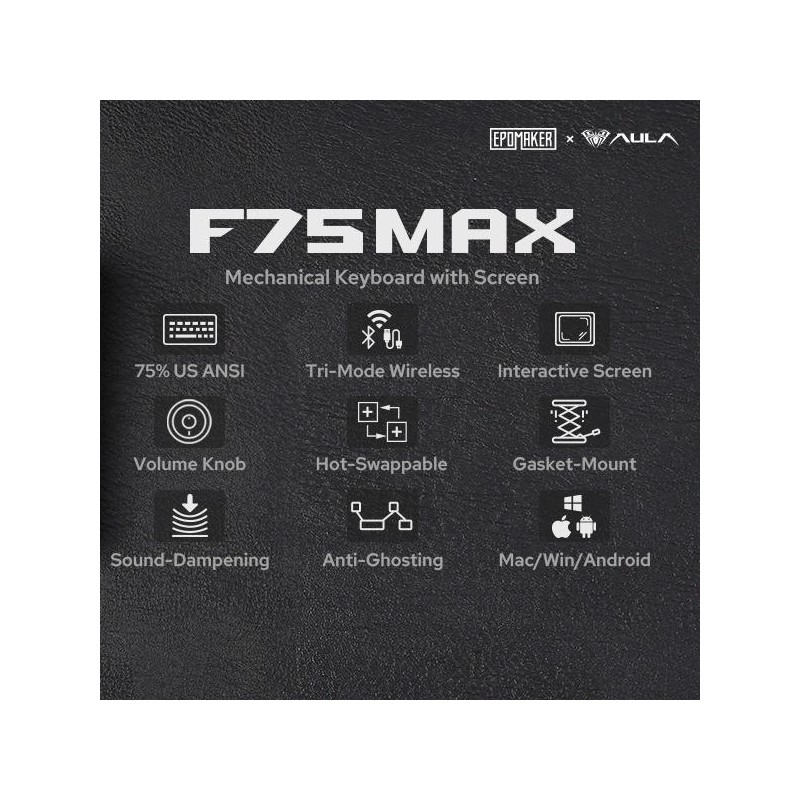 Aula F75 MAX Wireless Mechanical Keyboard 75% Layout Hot Swappable