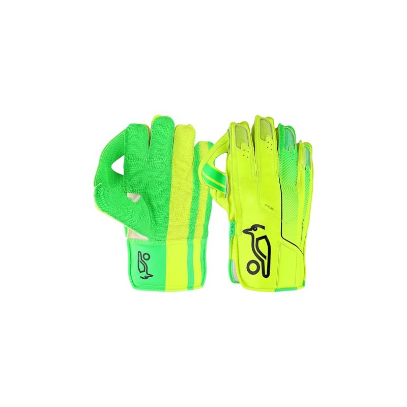 Kookaburra LC 2.0 Wicket Keeping Gloves, Size Adult, Green/Yellow