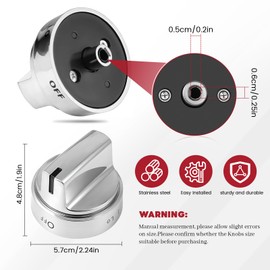 WB03x24818 Gas Stove Knob Replacement for Ge, Gas Range Burner Replacement, General Electric Stove Knobs, Gas Stove Replacement Knobs Compatible with Ge Stove Knob