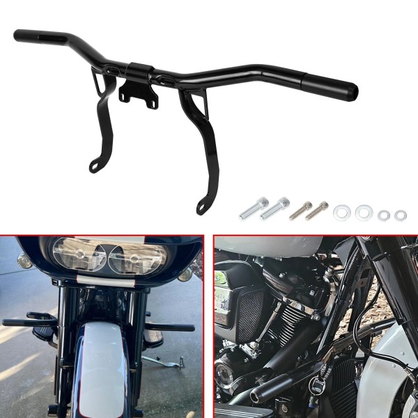 aufer Black Motorcycle Engine Guard Crash Bar For Harley Tri