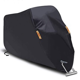 SEAZEN Motorcycle Cover Waterproof/Dustproof/Snowproof/UV Protection Motorcycle Covers 5 Layer Breathable Fabric with Lock-Holes fit for Most Types (Motorcycle-XL UP to 102")