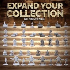 Path Gaming 40 Miniature Monsters Fantasy Tabletop RPG Figures for Dungeons and Dragons Roleplaying Games. 28mm Scaled Miniatures, 10 Unique Designs, Bulk Unpainted, Great for D&D/DND