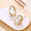 2 Pairs Exquisite Irregular Baroque Pearl Gold Stud Earrings for