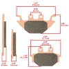 Caltric Front and Rear Brake Pads for Kawasaki Mule Pro-Dx