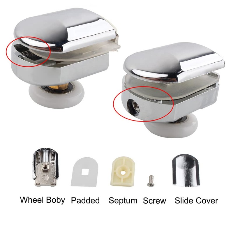 Cokritsm 23mm Shower Door Rollers for Curved Glass Doors 4-6mm,