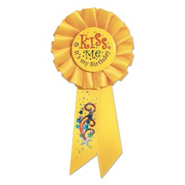 Kiss Me, It's My Birthday Rosette