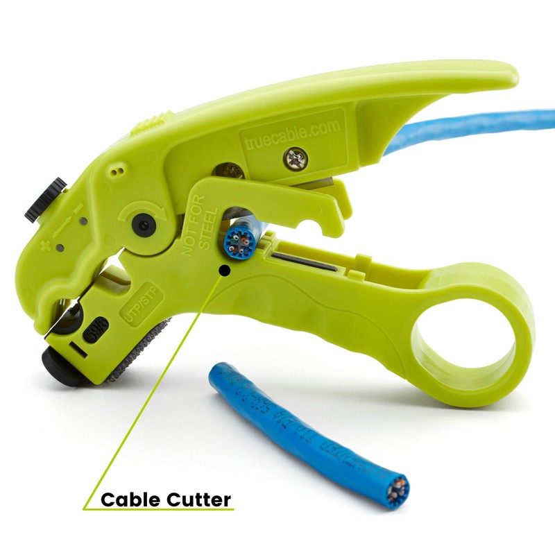 trueCABLE Wire Stripping and Cutting Tool for UTP, FTP, STP,