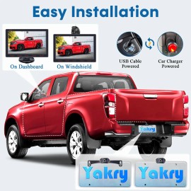 7" 1080P Waterproof Backup Camera with Touchscreen Real-Time View Easy Setup for Cars & VehiclesView Angle: 150°, Color: Black, Resolution: 1920*1080