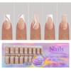 OFDNE French Tip Press on Nails Long Square 5 French