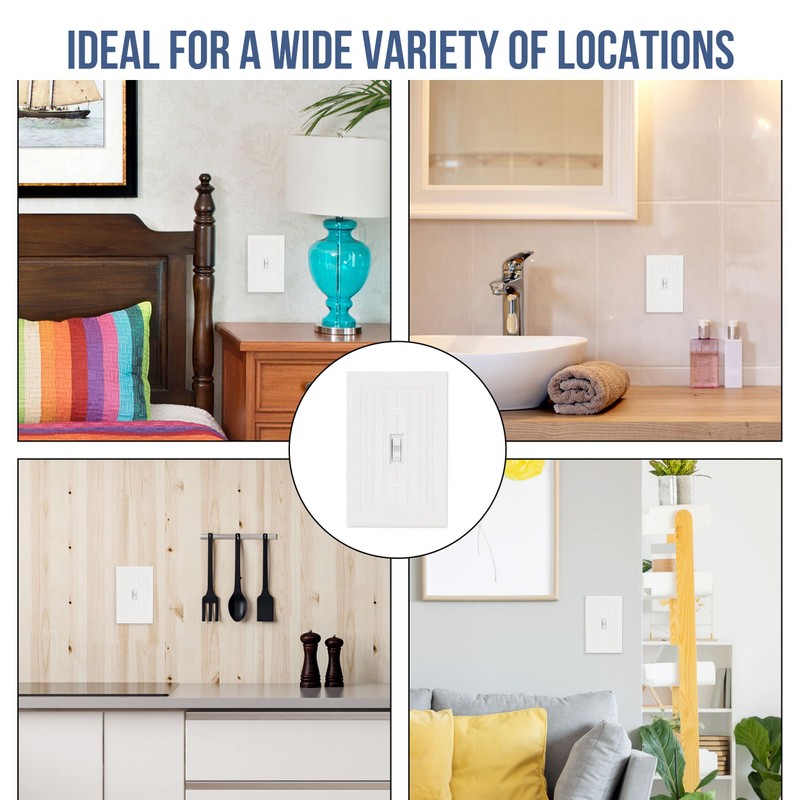 Bates Classic Beadboard Single Switch Plate, 4 Pack, Light Switch