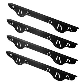 SEIWEI 4PCS Black Stove Gap Covers 35 * 2 * 10cm,Stainless Steel Stove Gap Filler, Range Trim Kit, Stove Gap Guards, Heat Resistant and Easy to Clean, Easy Retractable