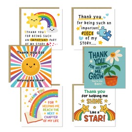 RED OCEAN Teacher Thank You Cards Multipack Assortment 6 Cards With Envelopes Nursery Teacher Appreciation Thank You Card End of Term Leaving School