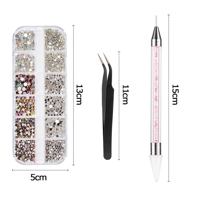 5600 pezzi di strass per nail art, 36 colori con