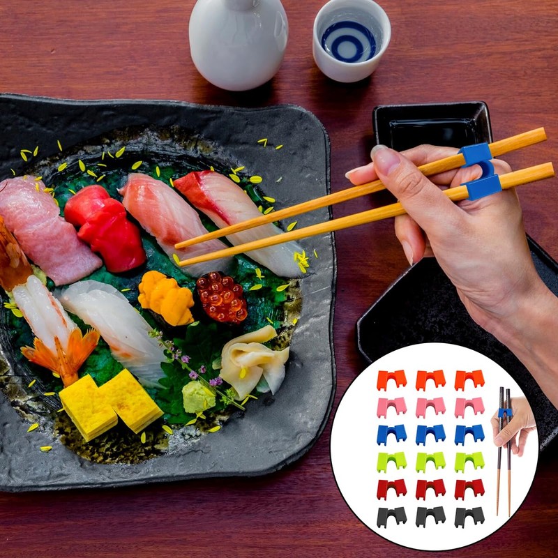 WELANE Chopstick Helpers, 18 PCS Plastic Training Chopstick Connector Holder