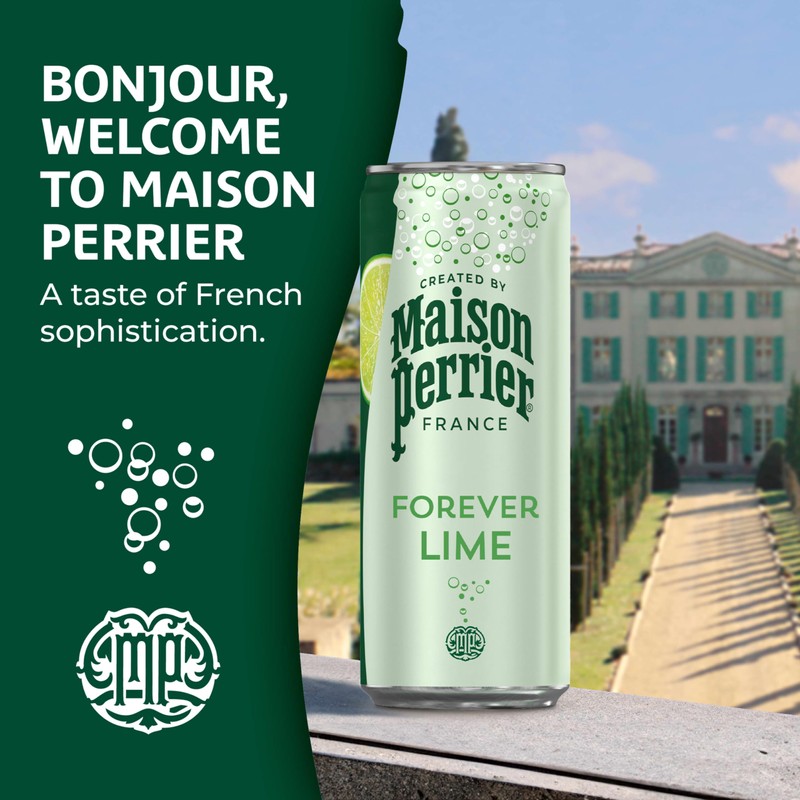 Maison Perrier Forever Lime Flavored Sparkling Water, 11.15 Fl Oz