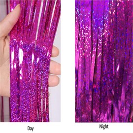 Rose Red Backdrop Streamers AILEXI 2 Pack 1 m x 2 m Metallic Tinsel Foil Fringe Curtains for Photo Booth Party Decor